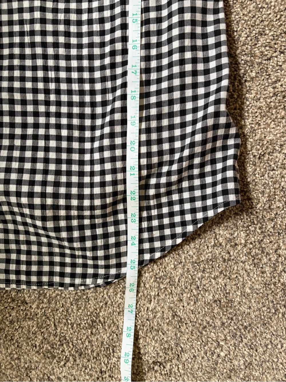 WHBM Blouse White House Black Market Gingham Square Neck Bell Sleeve Cottagecore - Picture 14 of 14